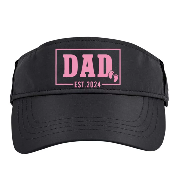 Dad Established Est 2024 Girl Newborn Daddy Father Adult Drive Performance Visor