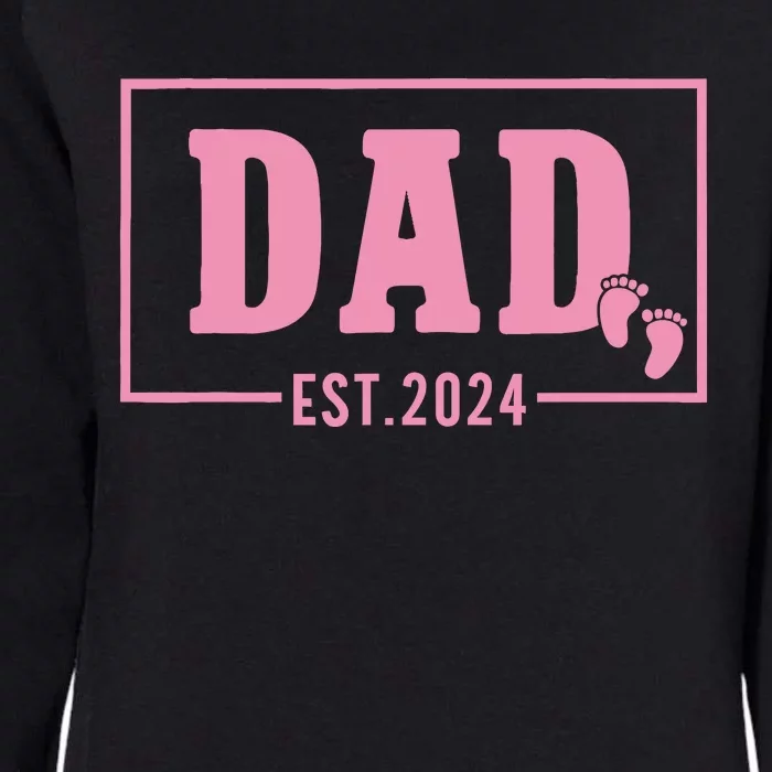 Dad Established Est 2024 Girl Newborn Daddy Father Womens California Wash Sweatshirt