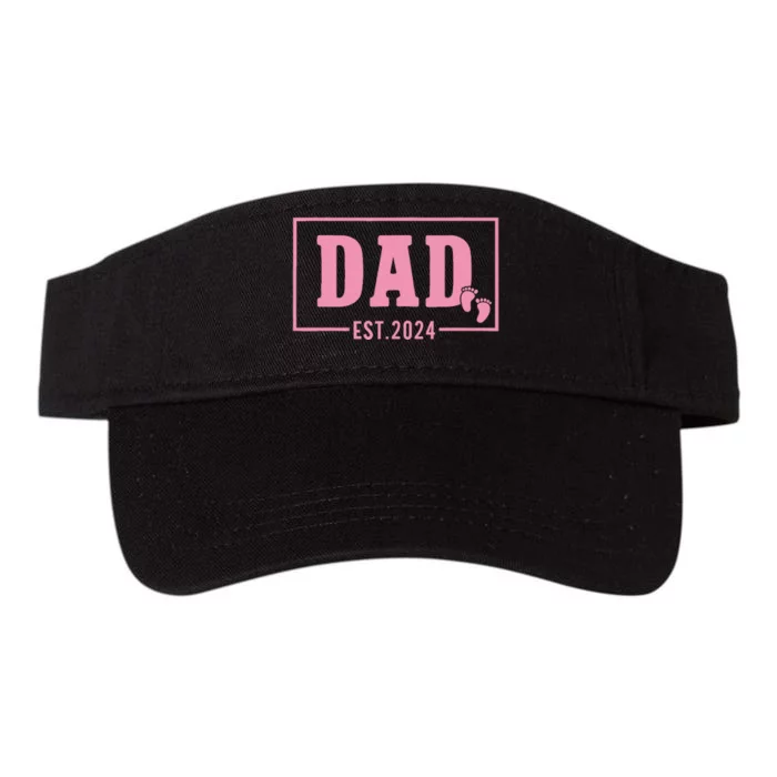 Dad Established Est 2024 Girl Newborn Daddy Father Valucap Bio-Washed Visor