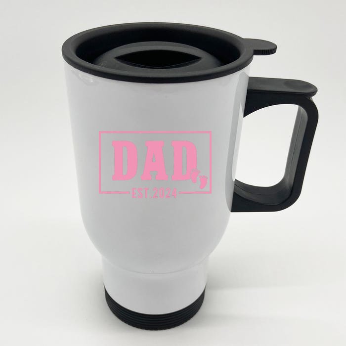 Dad Established Est 2024 Girl Newborn Daddy Father Front & Back Stainless Steel Travel Mug