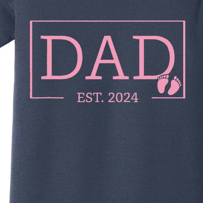 Dad Established Est 2024 Girl Newborn Gifts Daddy Father Baby Bodysuit