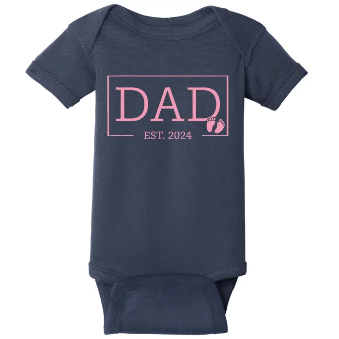 Dad Established Est 2024 Girl Newborn Gifts Daddy Father Baby Bodysuit