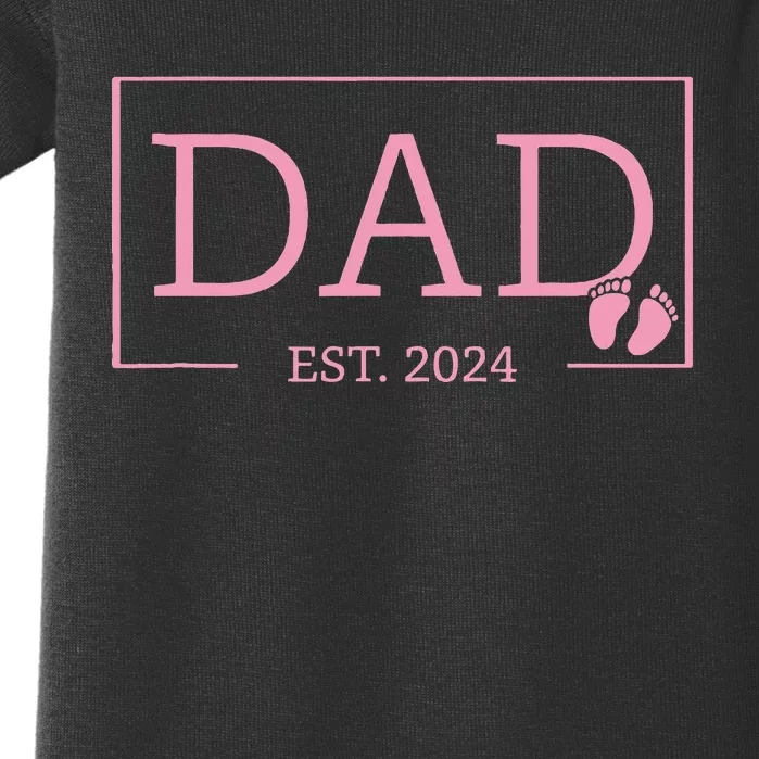 Dad Established Est 2024  Newborn Gifts Daddy Father Baby Bodysuit