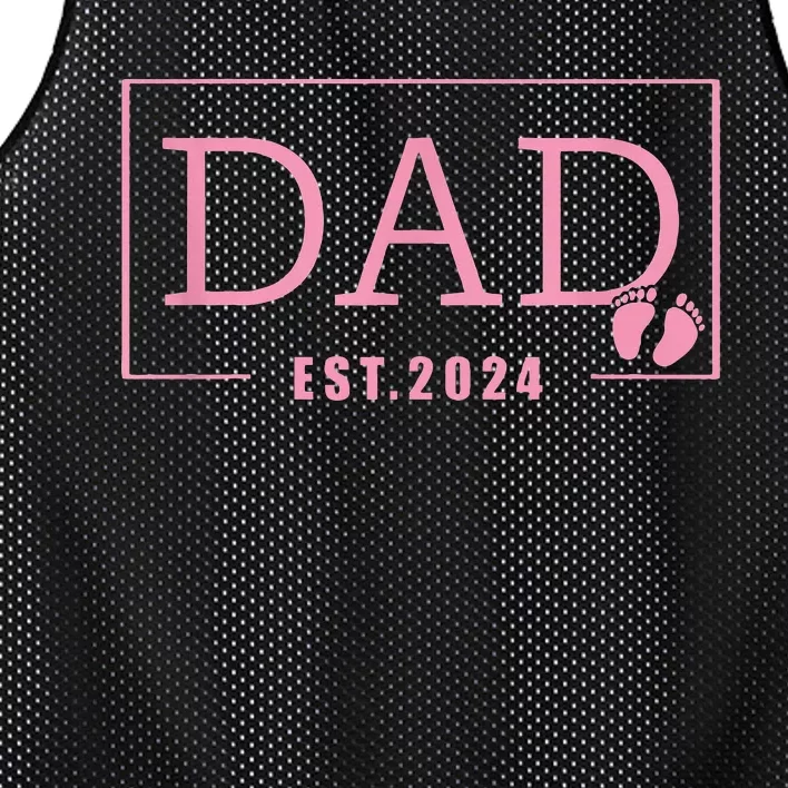 Dad Established Est 2024 Newborn Gifts Daddy Father Mesh Reversible Basketball Jersey Tank