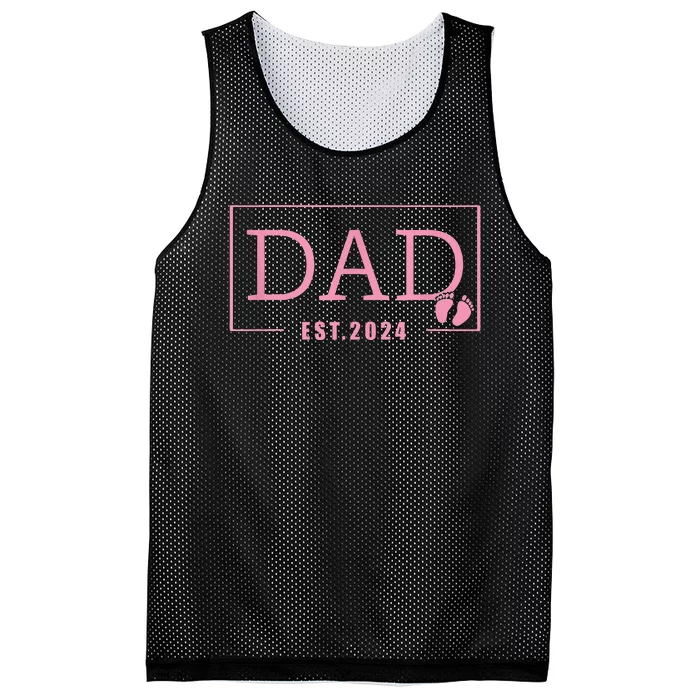 Dad Established Est 2024 Newborn Gifts Daddy Father Mesh Reversible Basketball Jersey Tank