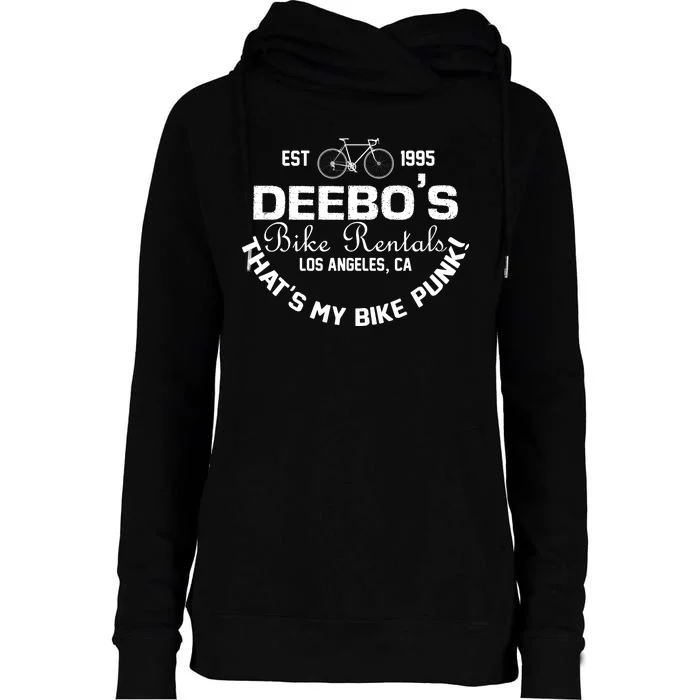 Deebos Bike Rental Retro Womens Funnel Neck Pullover Hood