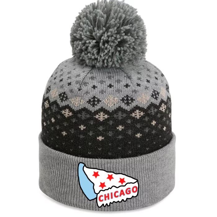 Deep Dish Chicago Pizza Flag The Baniff Cuffed Pom Beanie