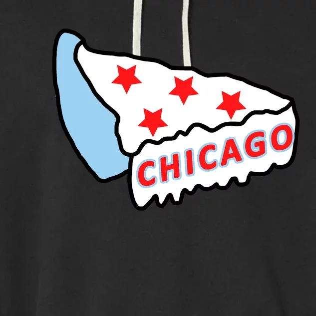 Deep Dish Chicago Pizza Flag Garment-Dyed Fleece Hoodie