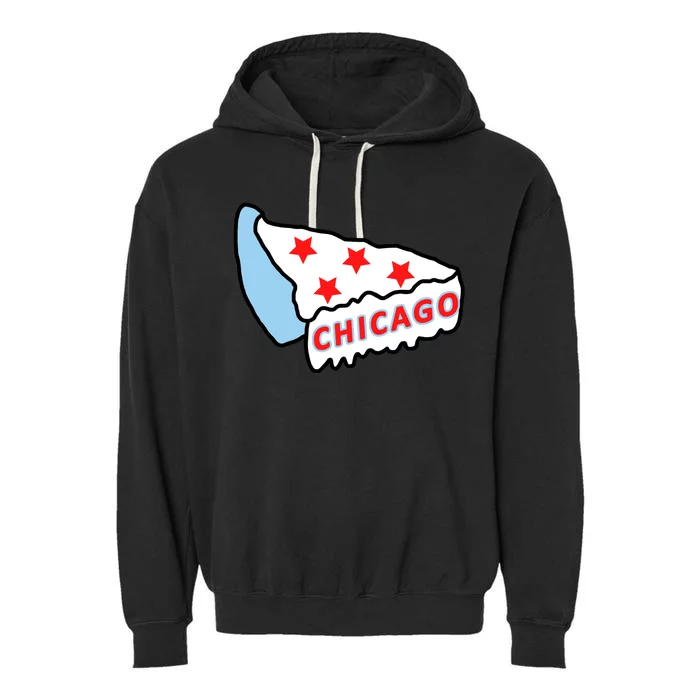 Deep Dish Chicago Pizza Flag Garment-Dyed Fleece Hoodie