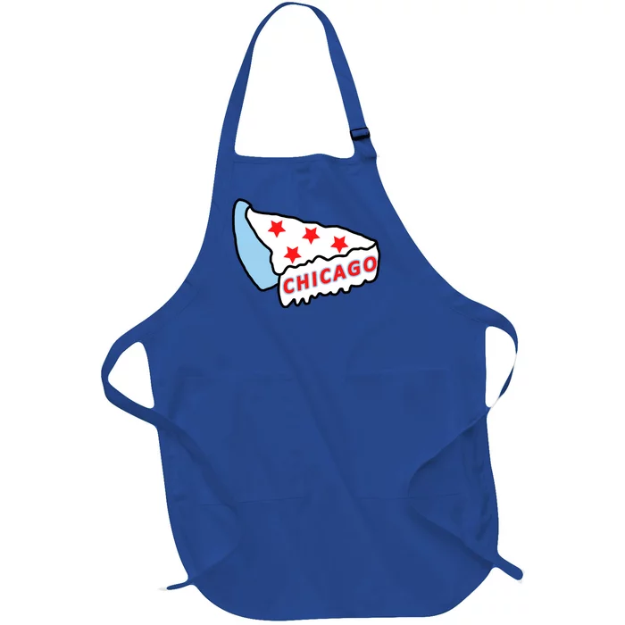 Deep Dish Chicago Pizza Flag Full-Length Apron With Pocket