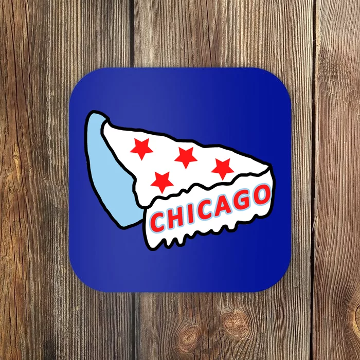 Deep Dish Chicago Pizza Flag Coaster