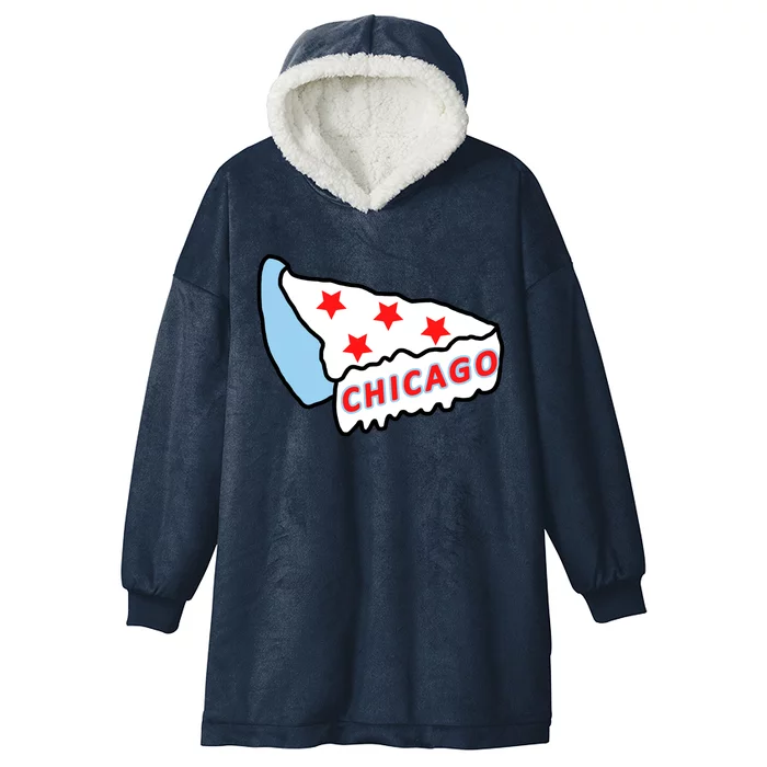 Deep Dish Chicago Pizza Flag Hooded Wearable Blanket