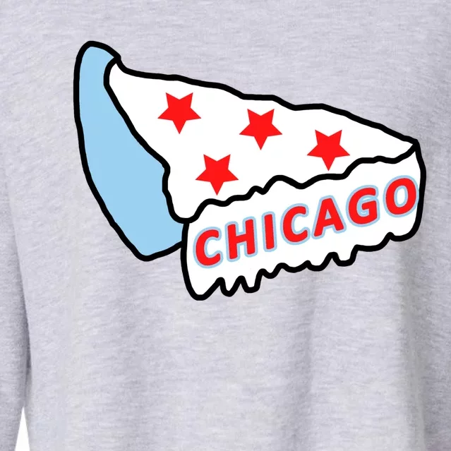 Deep Dish Chicago Pizza Flag Cropped Pullover Crew