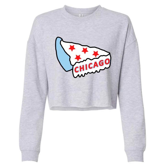 Deep Dish Chicago Pizza Flag Cropped Pullover Crew