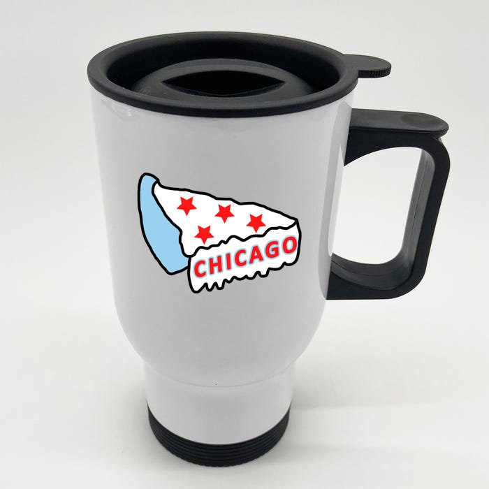 Deep Dish Chicago Pizza Flag Front & Back Stainless Steel Travel Mug