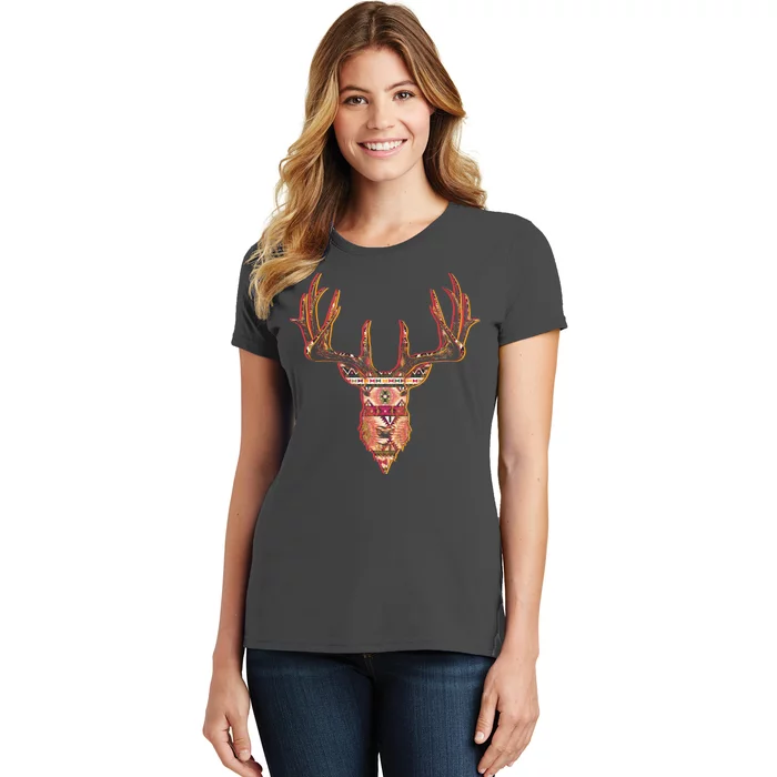 Deer Antlers Wilderness Pattern Women's T-Shirt