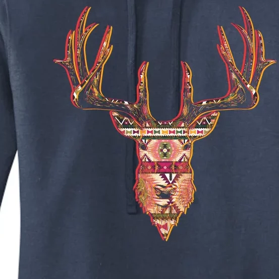 Deer Antlers Wilderness Pattern Women's Pullover Hoodie