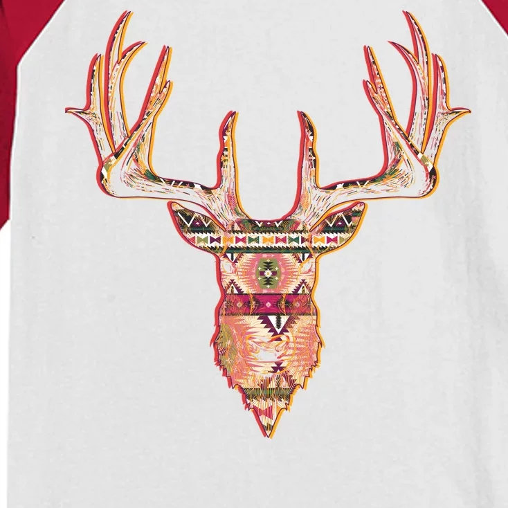 Deer Antlers Wilderness Pattern Kids Colorblock Raglan Jersey