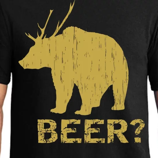 Deer Bear Beer Moose Elk Hunting Funny Pajama Set