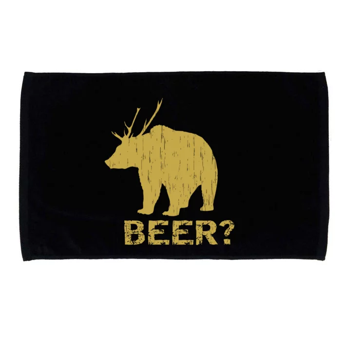 Deer Bear Beer Moose Elk Hunting Funny Microfiber Hand Towel