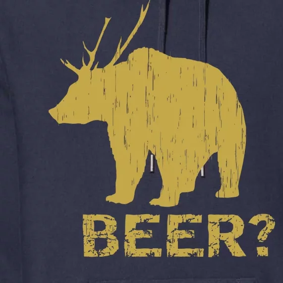 Deer Bear Beer Moose Elk Hunting Funny Premium Hoodie