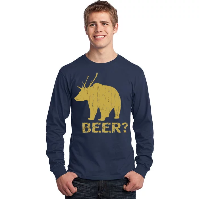 Deer Bear Beer Moose Elk Hunting Funny Tall Long Sleeve T-Shirt