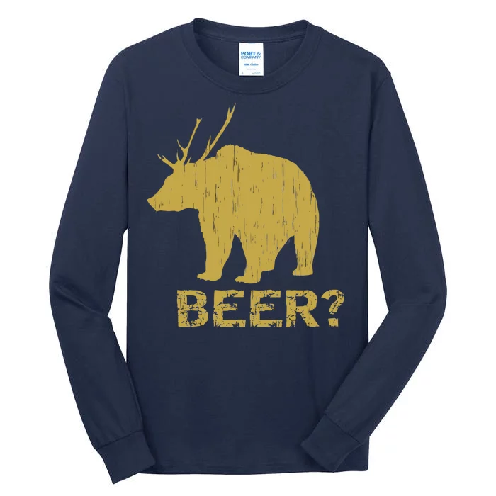 Deer Bear Beer Moose Elk Hunting Funny Tall Long Sleeve T-Shirt