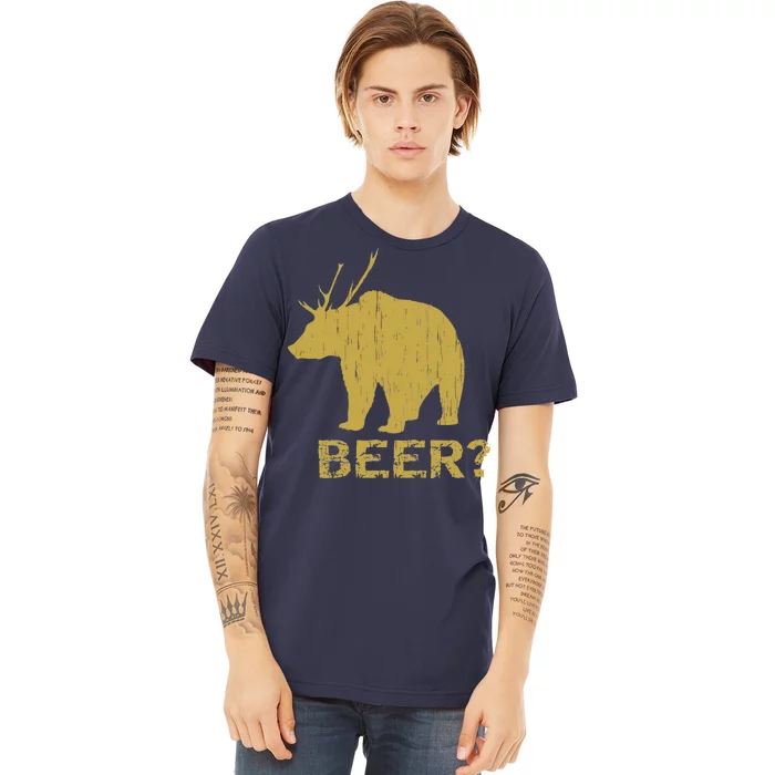 Deer Bear Beer Moose Elk Hunting Funny Premium T-Shirt