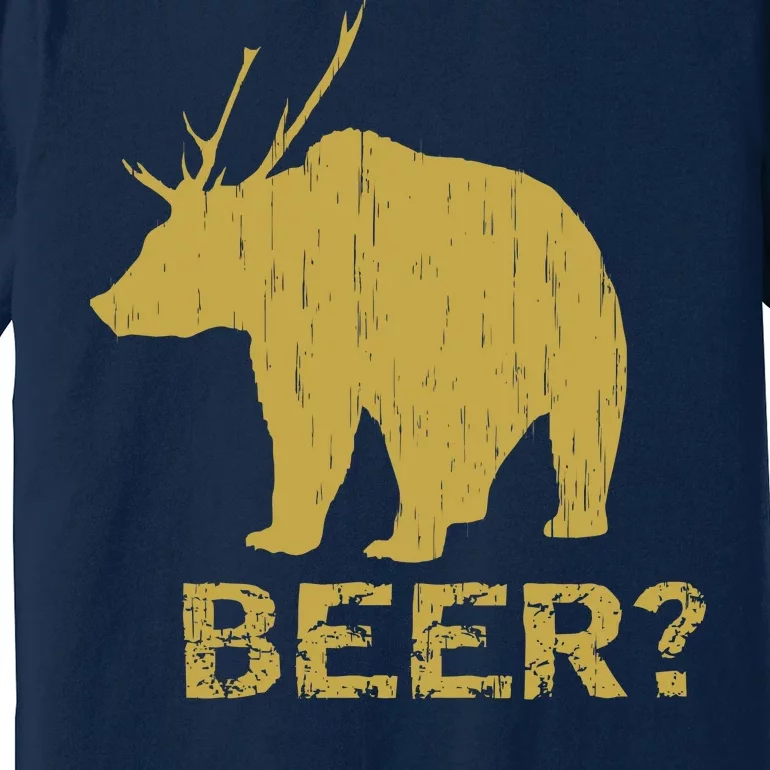 Deer Bear Beer Moose Elk Hunting Funny Premium T-Shirt