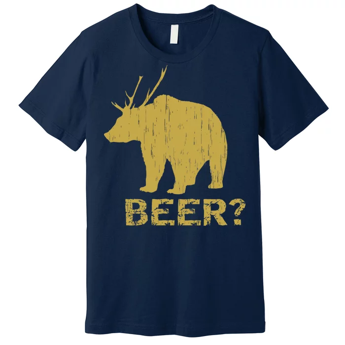 Deer Bear Beer Moose Elk Hunting Funny Premium T-Shirt