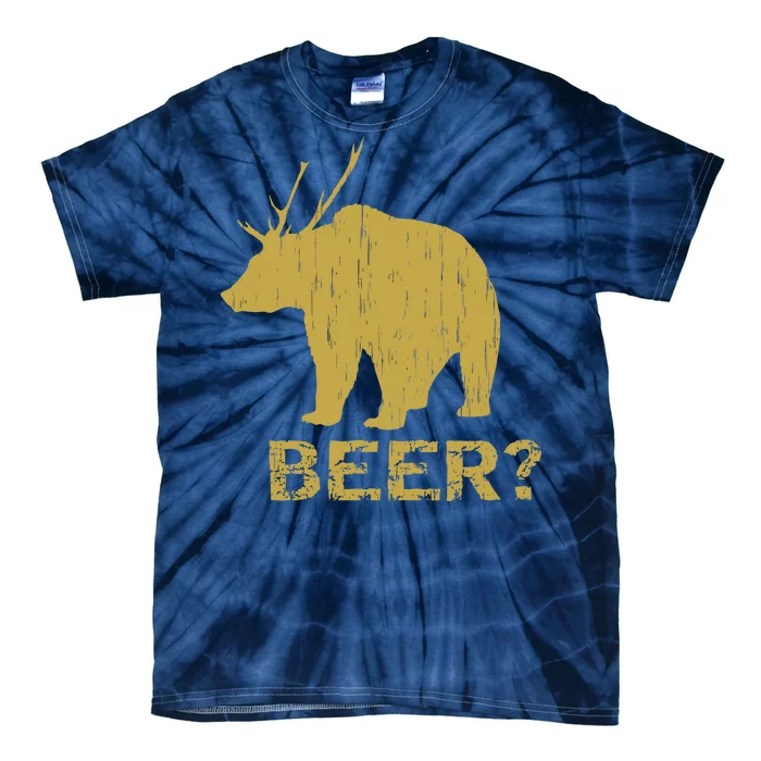 Deer Bear Beer Moose Elk Hunting Funny Tie-Dye T-Shirt