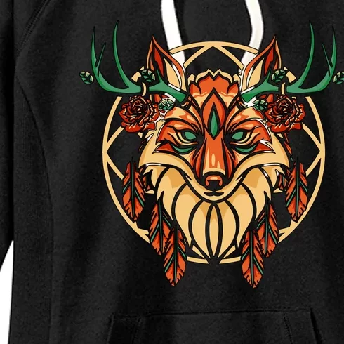 Deer Fox Abstract Women's Fleece Hoodie