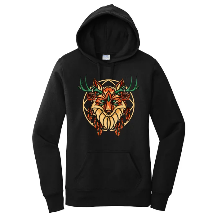 Deer Fox Abstract Women's Pullover Hoodie