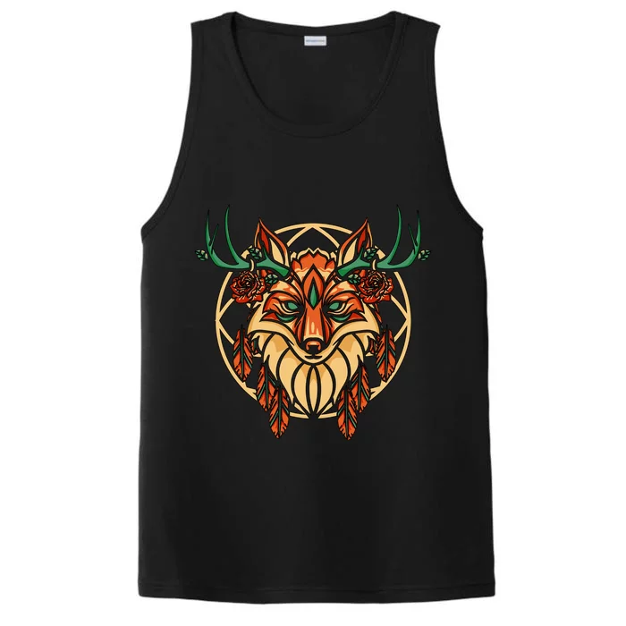 Deer Fox Abstract Performance Tank