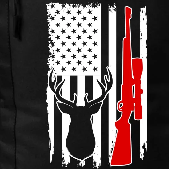 Deer Hunting Distressed USA American Flag Daily Commute Backpack