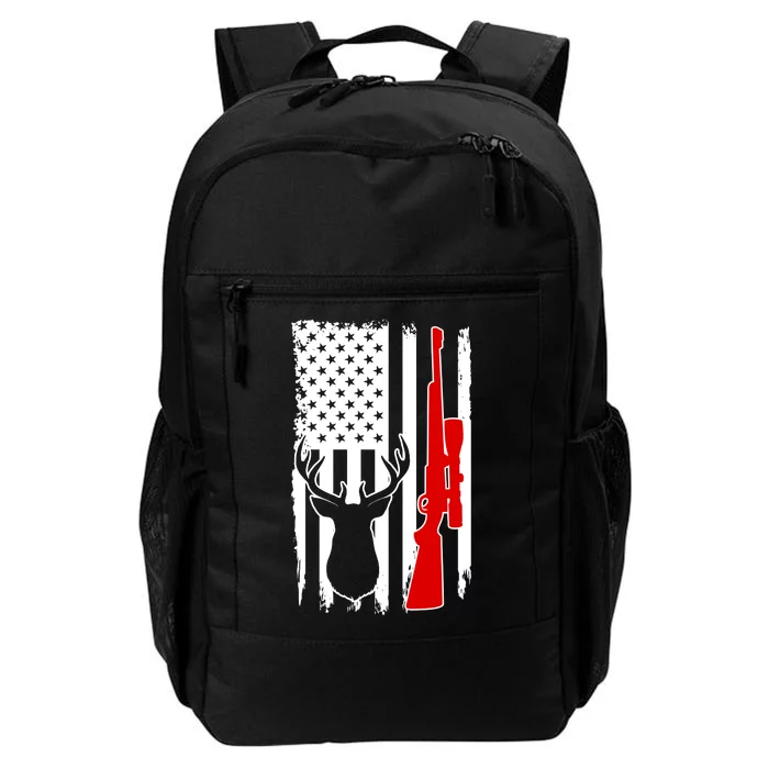 Deer Hunting Distressed USA American Flag Daily Commute Backpack