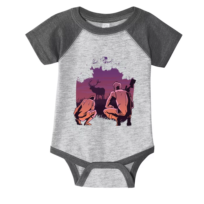 Deer Hunting Scene Infant Baby Jersey Bodysuit