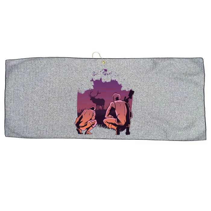 Deer Hunting Scene Large Microfiber Waffle Golf Towel