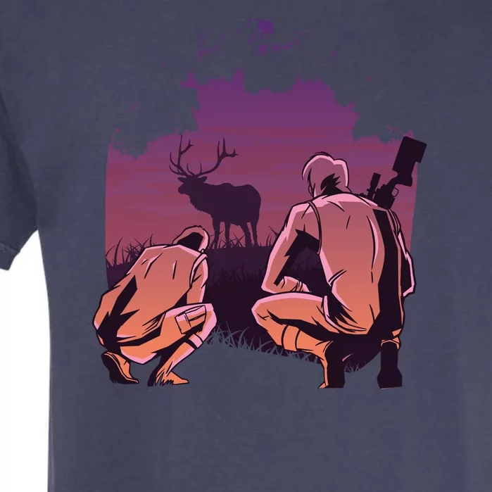 Deer Hunting Scene Garment-Dyed Heavyweight T-Shirt