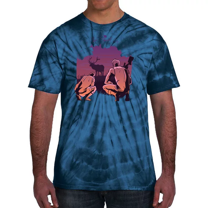 Deer Hunting Scene Tie-Dye T-Shirt