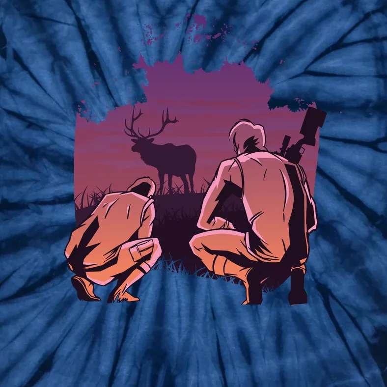 Deer Hunting Scene Tie-Dye T-Shirt