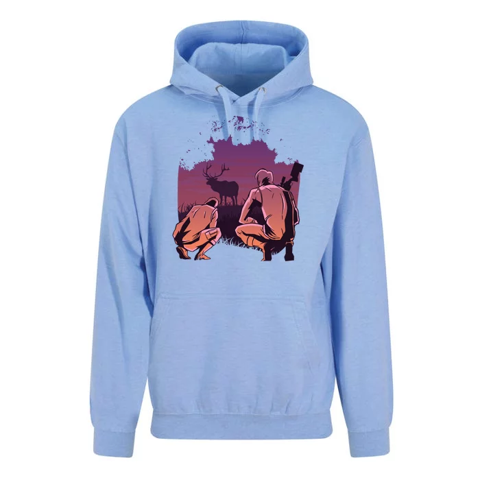 Deer Hunting Scene Unisex Surf Hoodie