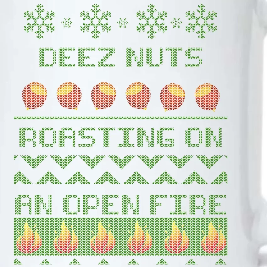 Deez Nuts Roasting On An Open Fire Ugly X-Mas Black Color Changing Mug