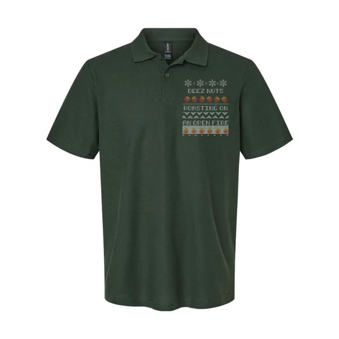 Deez Nuts Roasting On An Open Fire Ugly X-Mas Softstyle Adult Sport Polo