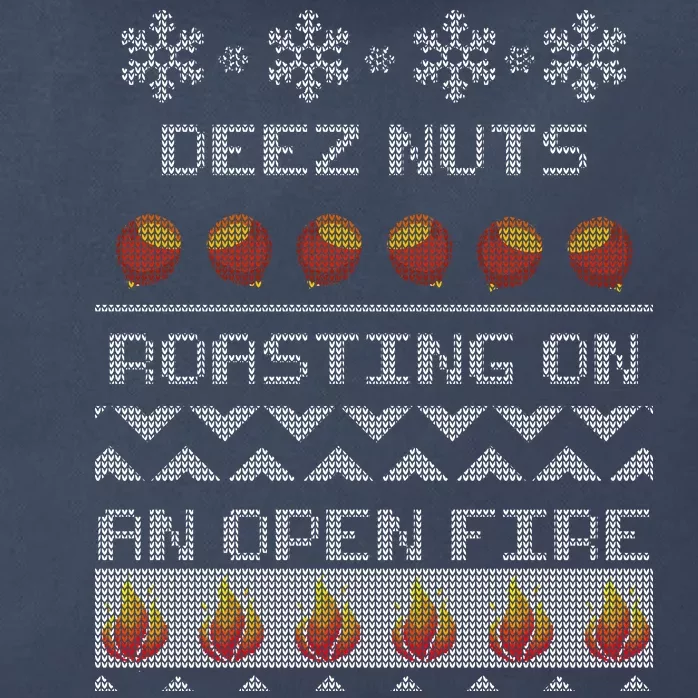 Deez Nuts Roasting On An Open Fire Ugly X-Mas Zip Tote Bag