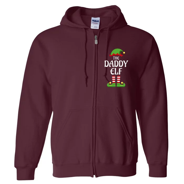 Daddy Elf Family Matching Group Christmas Dad Full Zip Hoodie