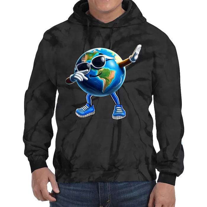 Dabbing Earth Funny Earth Day 2024 Tie Dye Hoodie