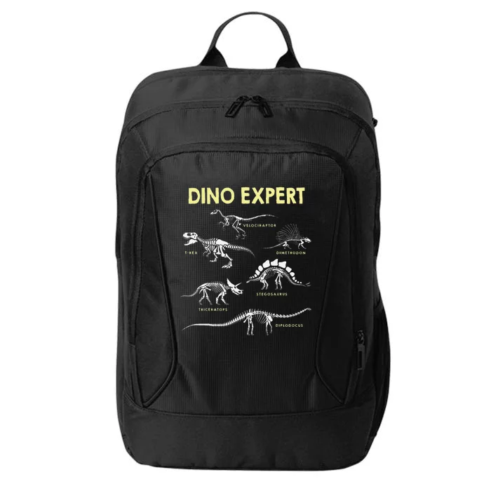 Dino Expert Future Paleontologist Dinosaur Fossil Bones City Backpack