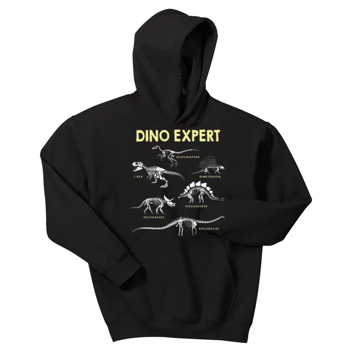 Dino Expert Future Paleontologist Dinosaur Fossil Bones Kids Hoodie