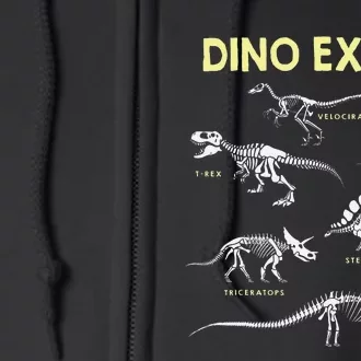 Dino Expert Future Paleontologist Dinosaur Fossil Bones Full Zip Hoodie